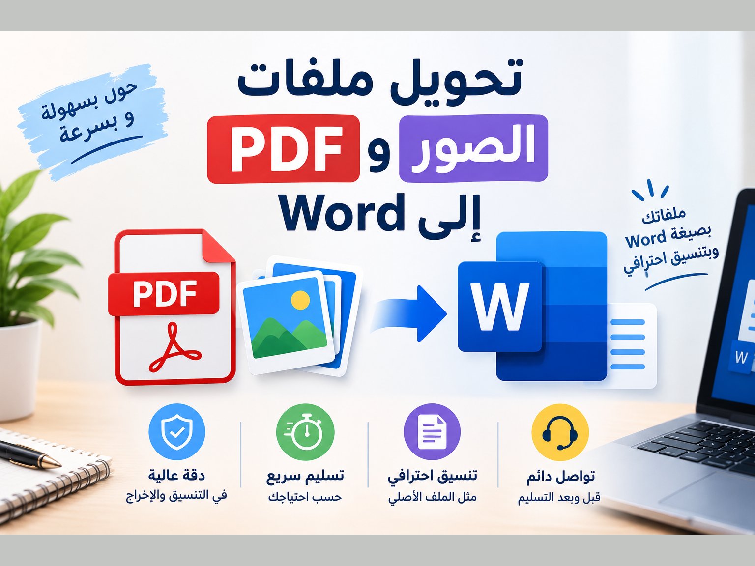 تحويل ملفات PDF أو الصور إلى Word