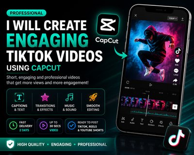 I will create engaging TikTok videos using CapCut