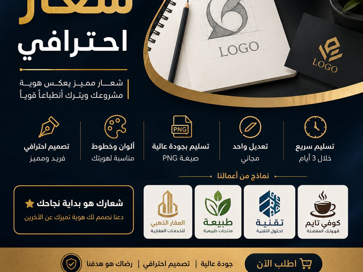 🎨 تصميم شعار احترافي ومميز لمشروعك