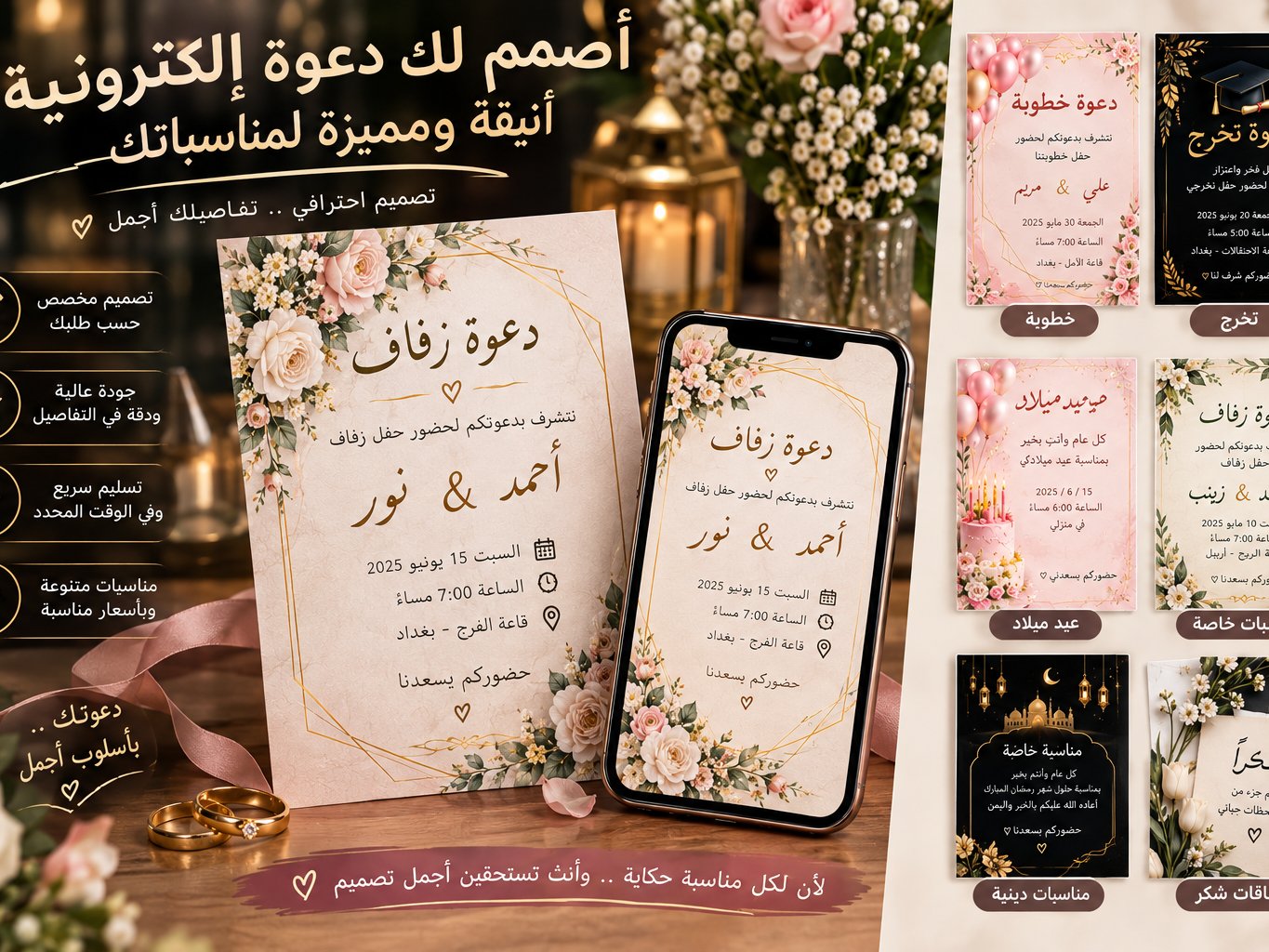 سأصمم لك دعوة إلكترونية أنيقة ومميزة حسب مناسبتك, image 5 of 5
