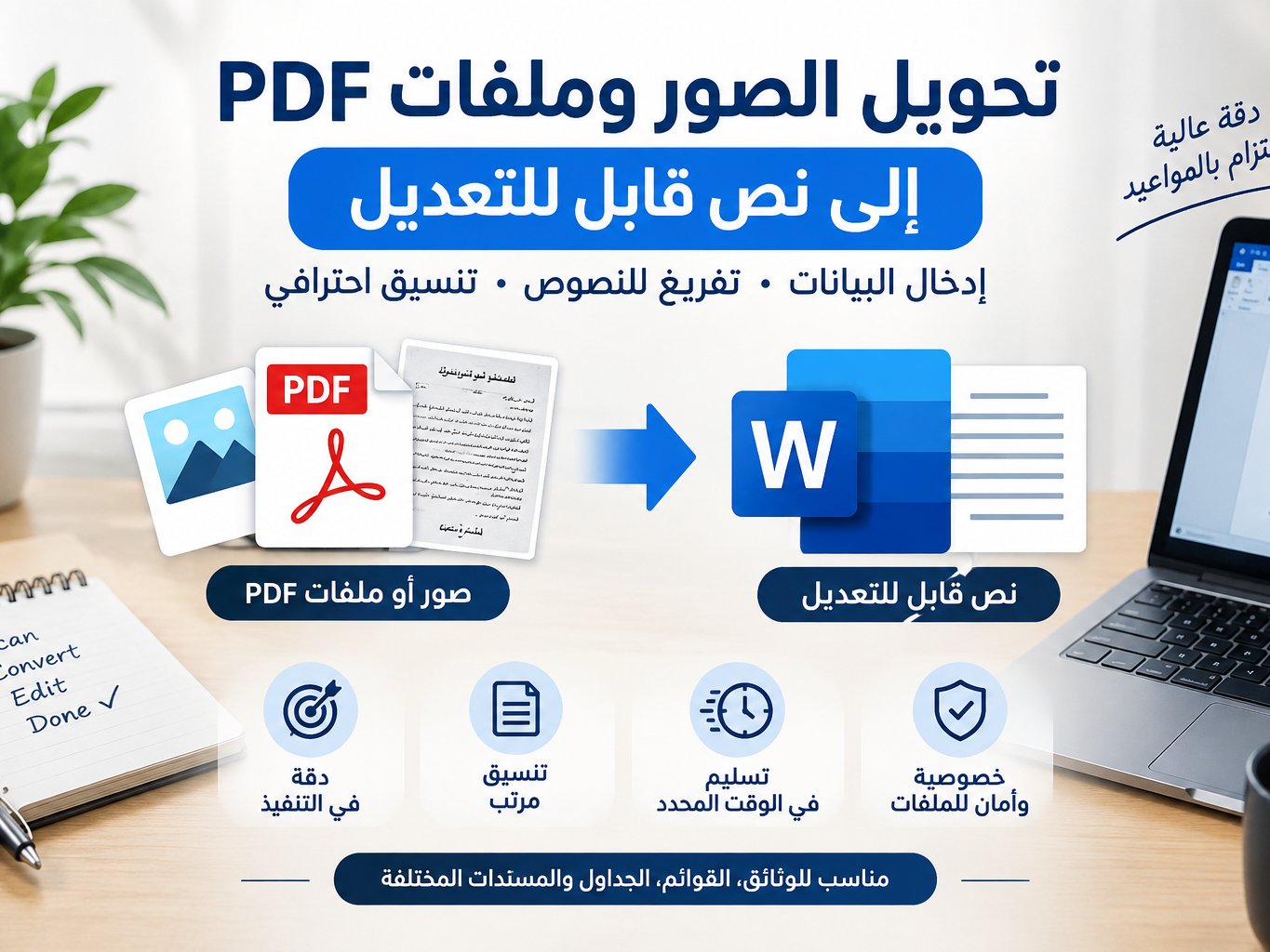 تحويل الصور وملفات PDF إلى نص قابل للتعديل