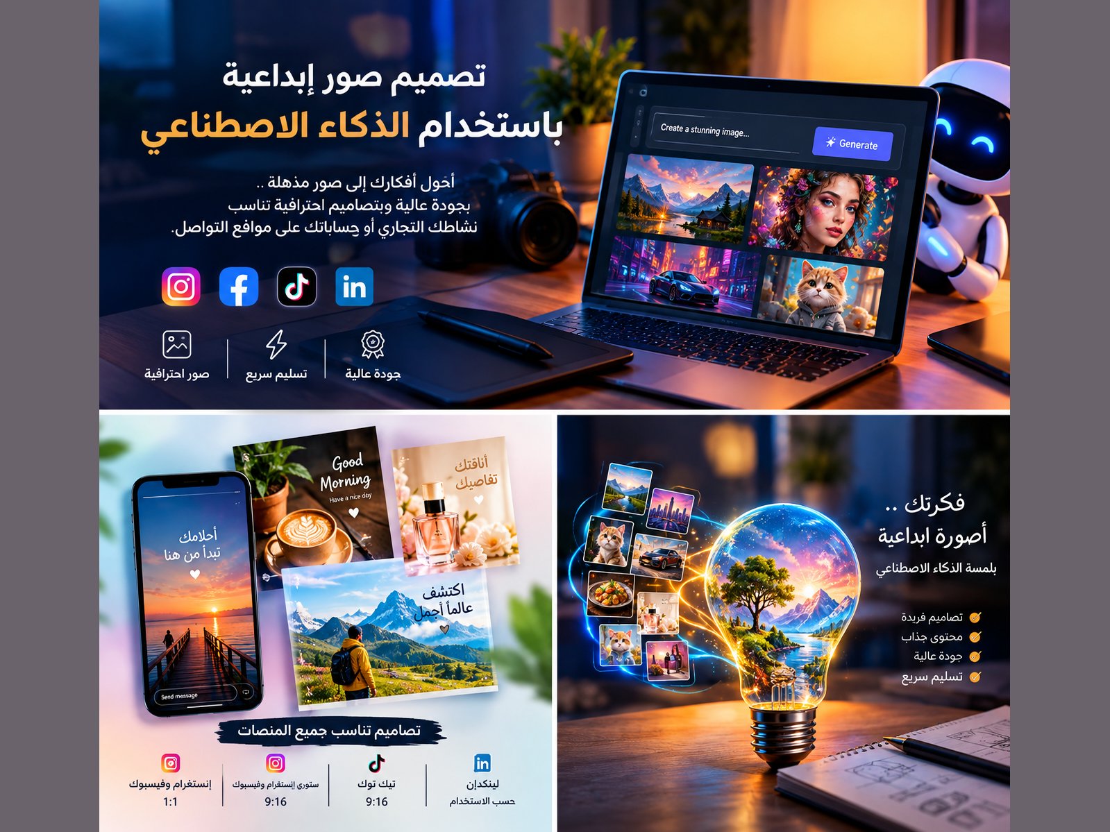 سأصمم لك صوراً إبداعية باستخدام الذكاء الاصطناعي، صورة 3 من 3