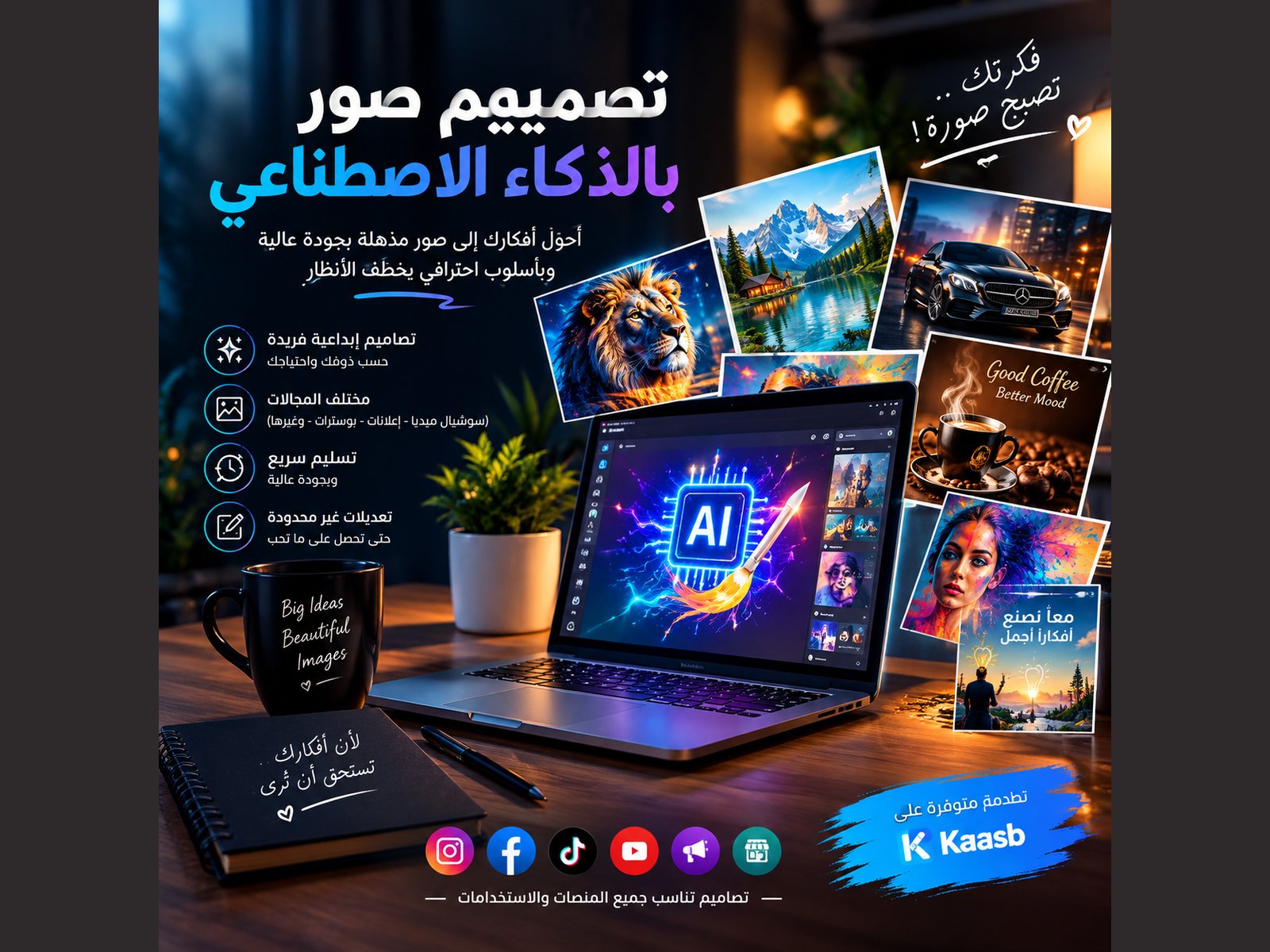 سأصمم لك صوراً إبداعية باستخدام الذكاء الاصطناعي، صورة 2 من 3