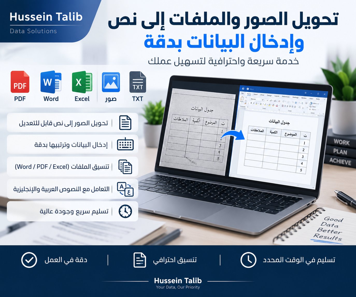 تحويل الصور والملفات إلى نص وإدخال البيانات بدقة