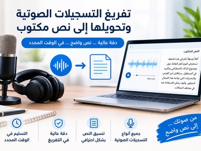 تفريغ التسجيلات الصوتية وتحويلها إلى نص عربي