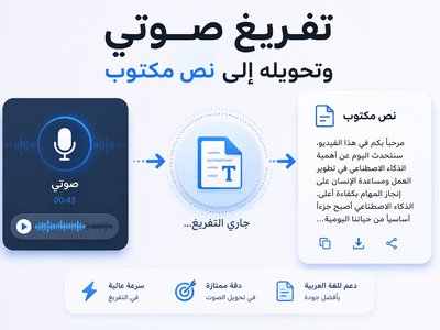 اقم بتفريغ الصوت الى نص مكتوب