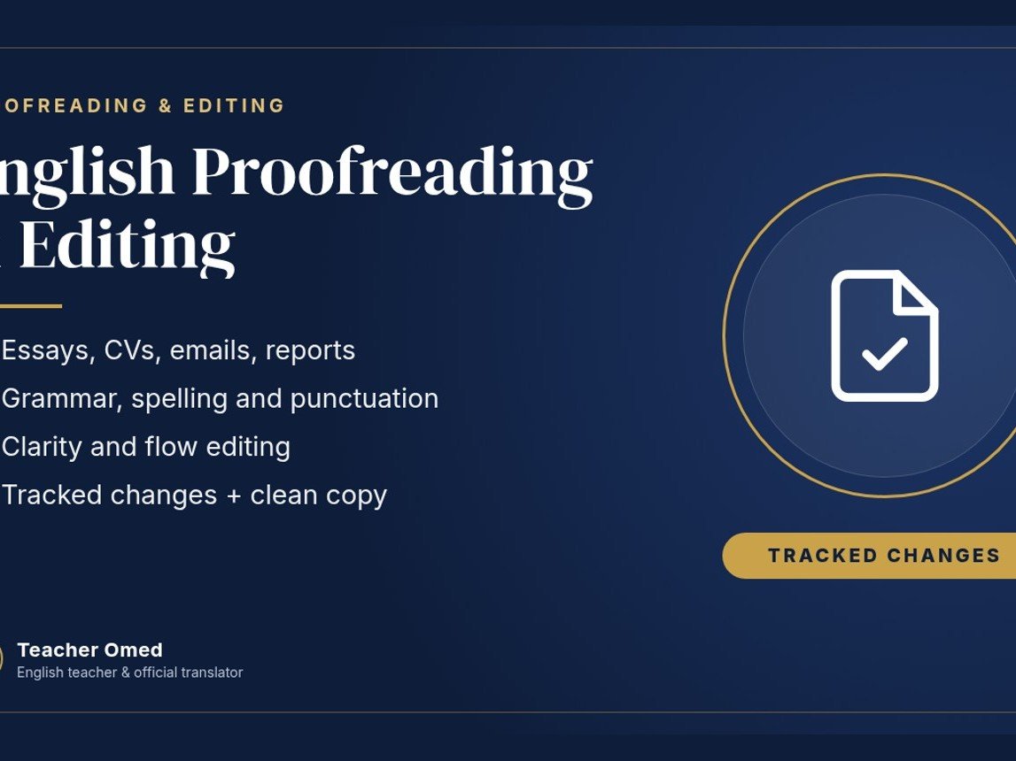 English Proofreading & Editing for Essays, CVs, Emails, Articles and Reports, image 1 of 2