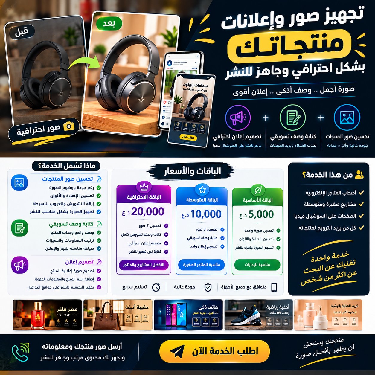 تجهيز صور وإعلانات منتجاتك بشكل احترافي وجاهز للنشر