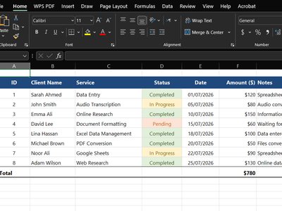 I provide accurate data entry, Excel, Word, Google Sheets, and research with reliable support.