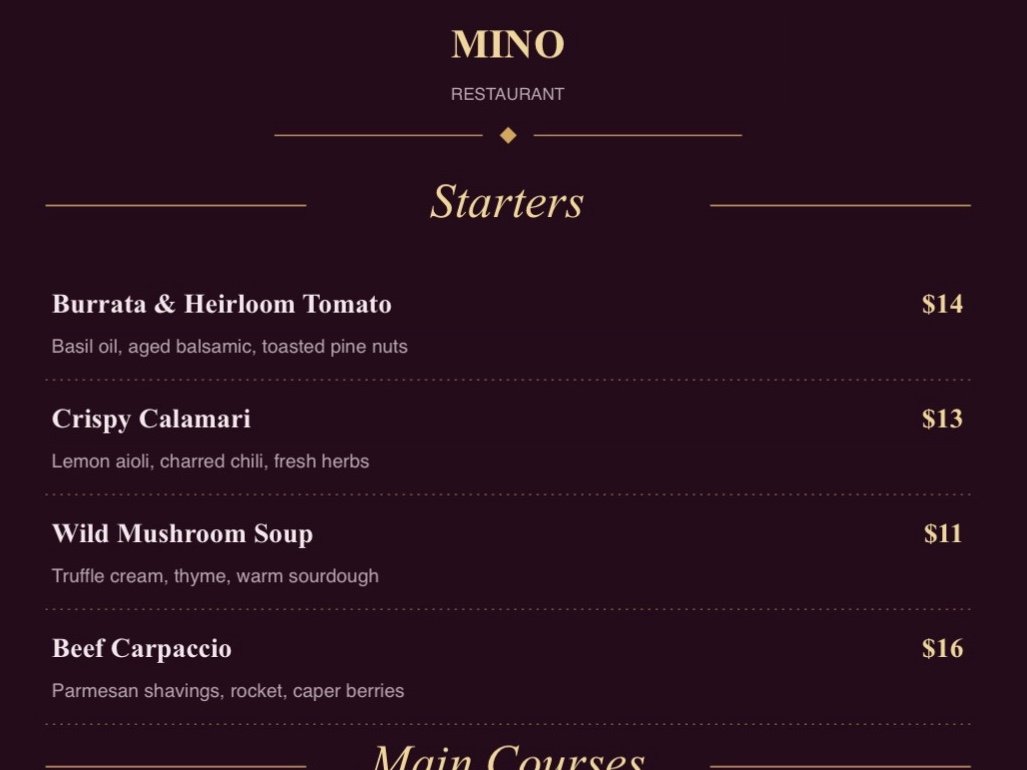 I will design a professional and eye-catching restaurant menu⁠, image 2 of 2