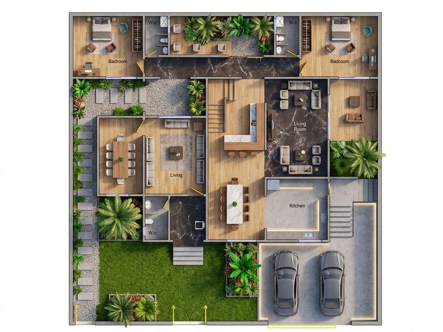 تصميم داخلي متميز 2D و 3D, image 2 of 5
