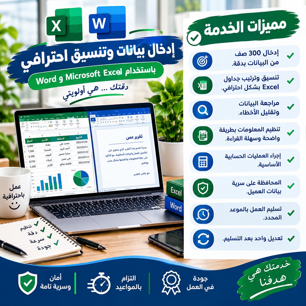 إدخال البيانات وتنظيم ملفات Excel وWord باحترافية, image 4 of 5