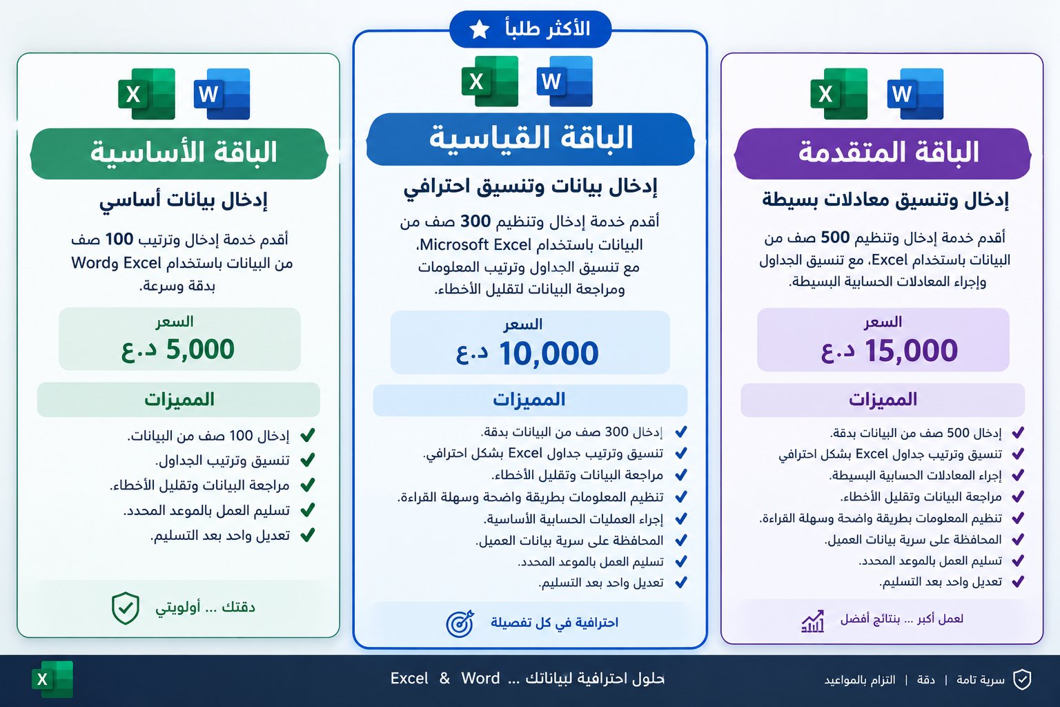 إدخال البيانات وتنظيم ملفات Excel وWord باحترافية, image 1 of 5