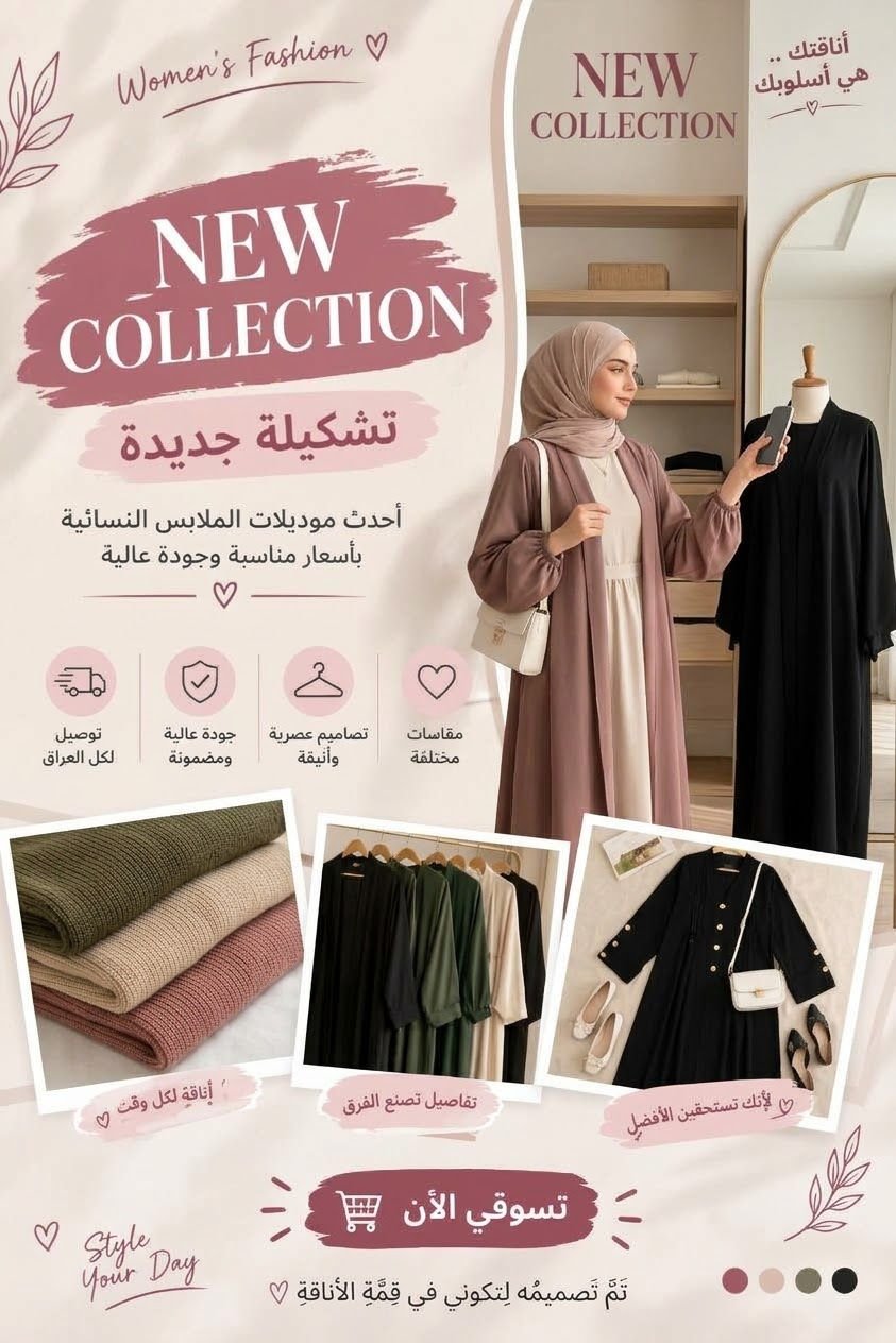 تصميم, إعلانات, للملابس, النسائية, والسوشيال, ميديا, image 1 of 3