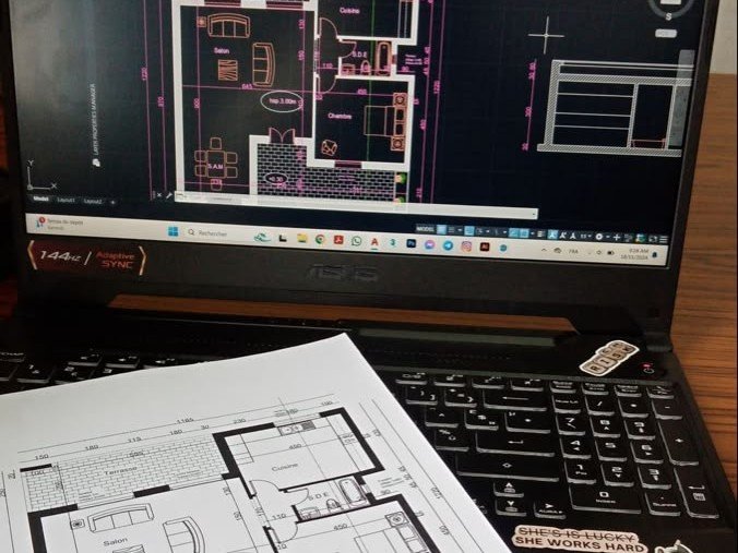 سأعيد رسم مخططاتك ورسوماتك الهندسية باستخدام AutoCAD & SolidWorks مساحة 100 متر فما دون, image 1 of 5