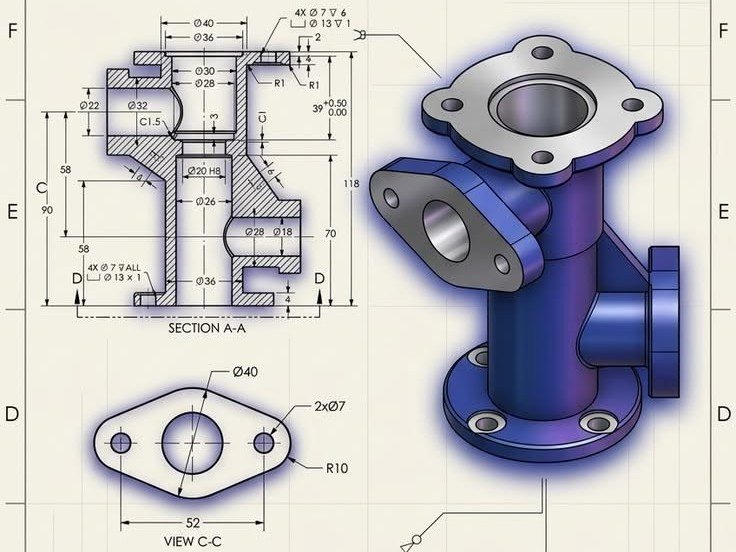 سأعيد رسم مخططاتك ورسوماتك الهندسية باستخدام AutoCAD & SolidWorks مساحة 100 متر فما دون, image 3 of 5