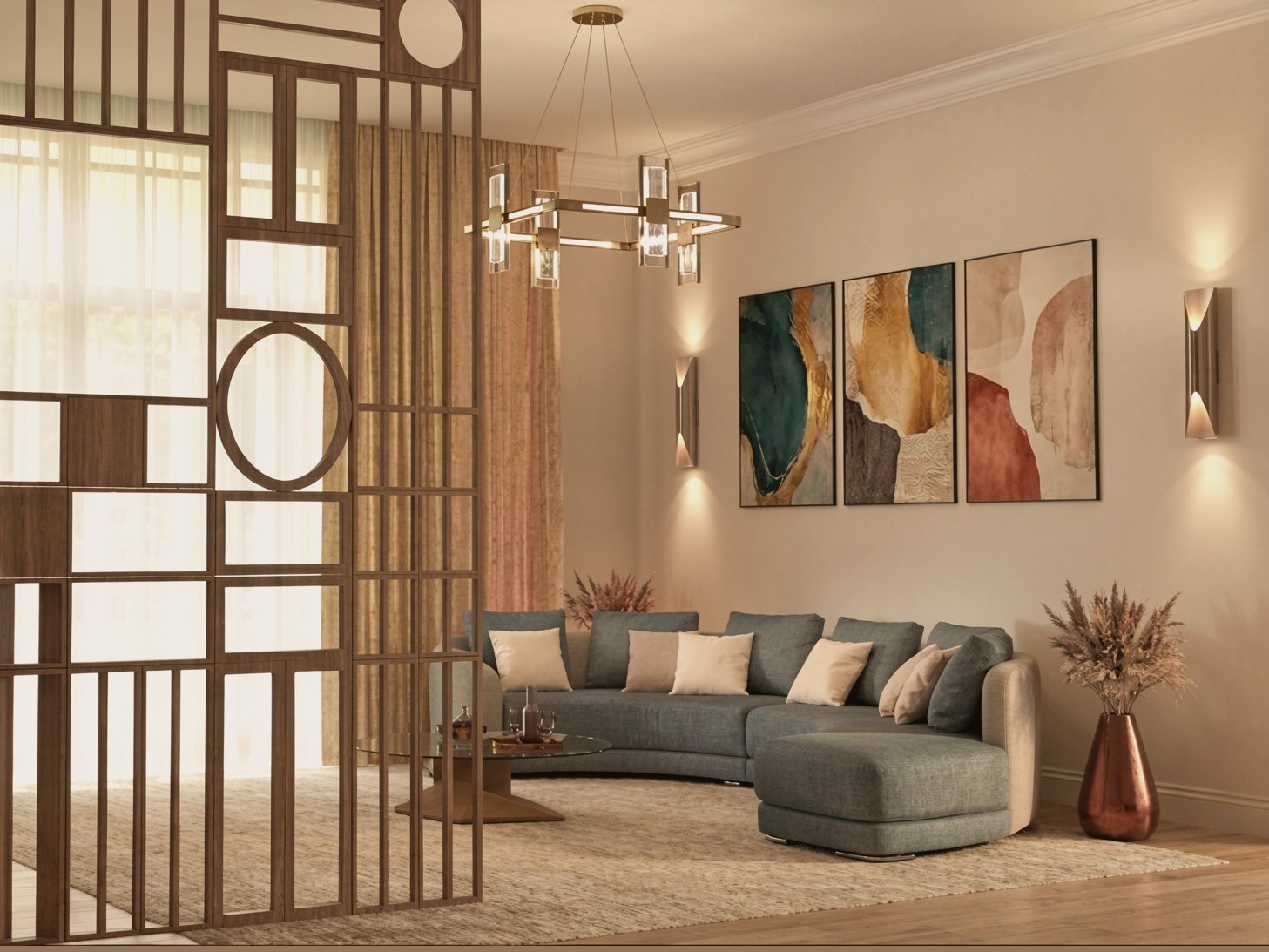 سأصمم لك مخططات ديكور وتصميم داخلي معماري 3D احترافي مع ثلاثة اقتراحات، صورة 1 من 5