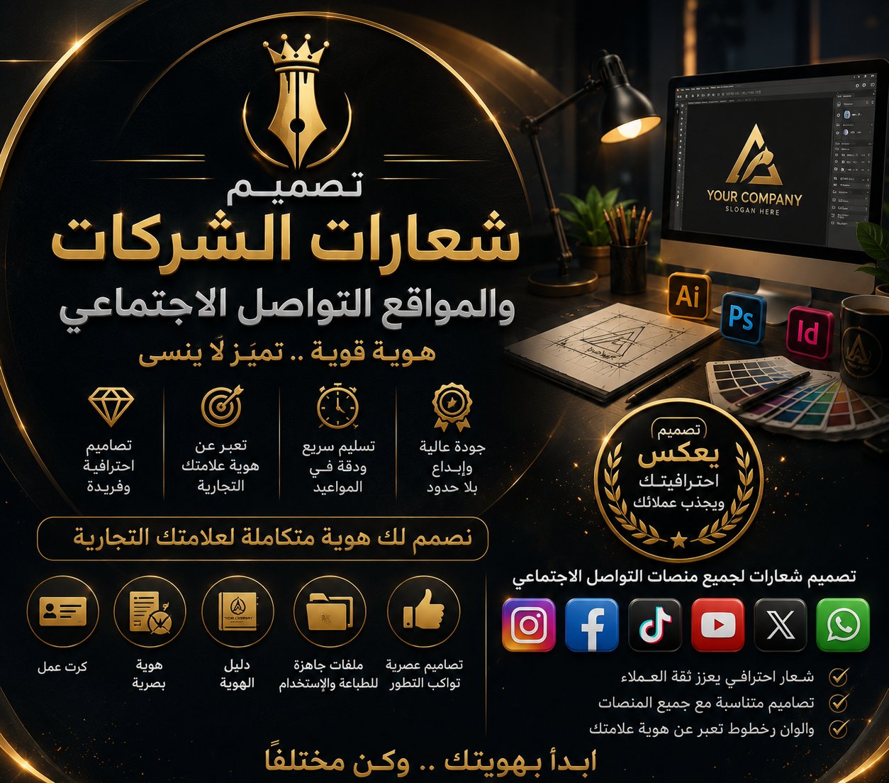 تصميم إعلانات احترافية للشركات ومواقع التواصل الاجتماعي