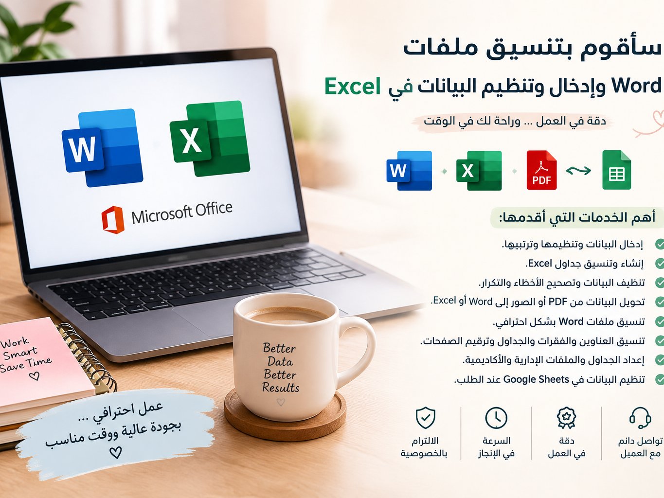 سأنسق ملفات Word وأحوّل ملفات PDF والصور إلى Word باحترافية