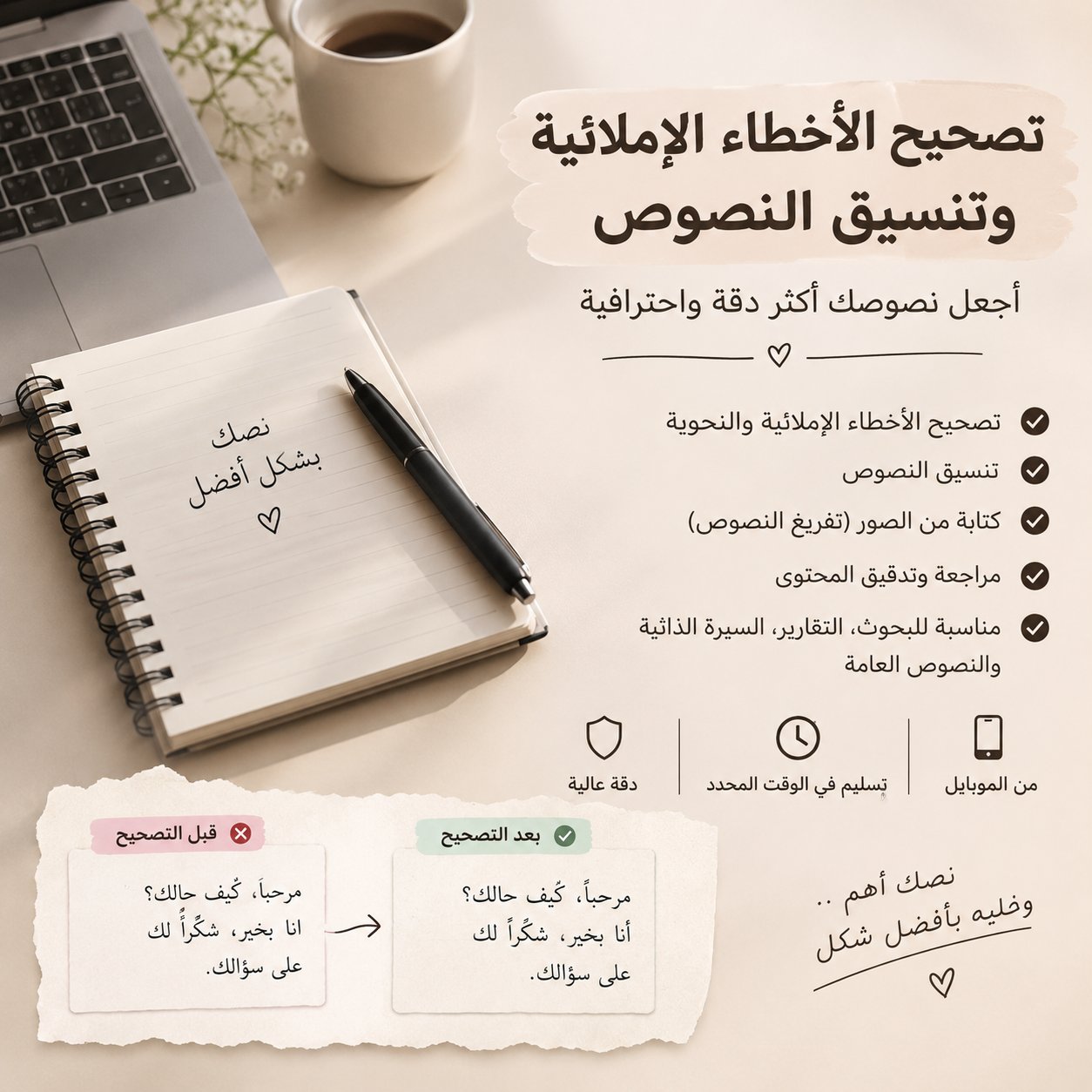 تصحيح الأخطاء الإملائية وتنسيق النصوص بسرعة ودقة، صورة 1 من 5
