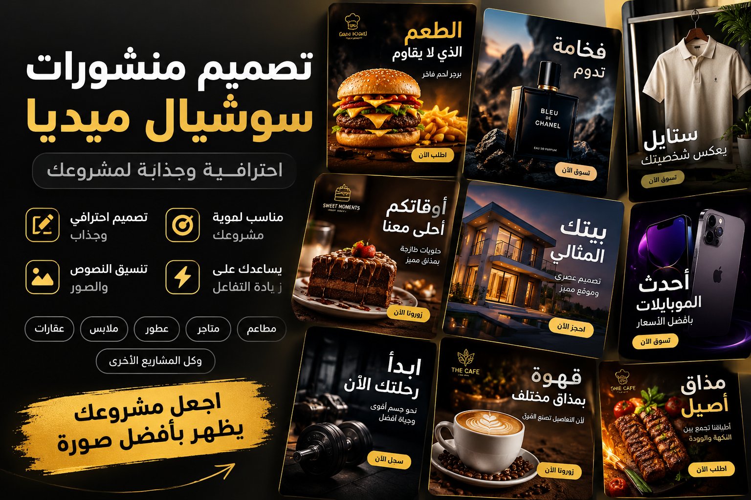 سأصمم لك منشورات سوشيال ميديا احترافية وجذابة