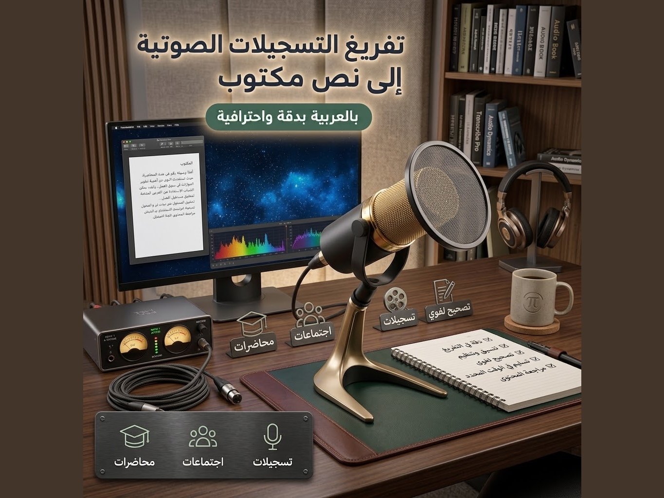 تفريغ التسجيلات الصوتية إلى نص مكتوب باللغة العربية بدقة، صورة 2 من 3