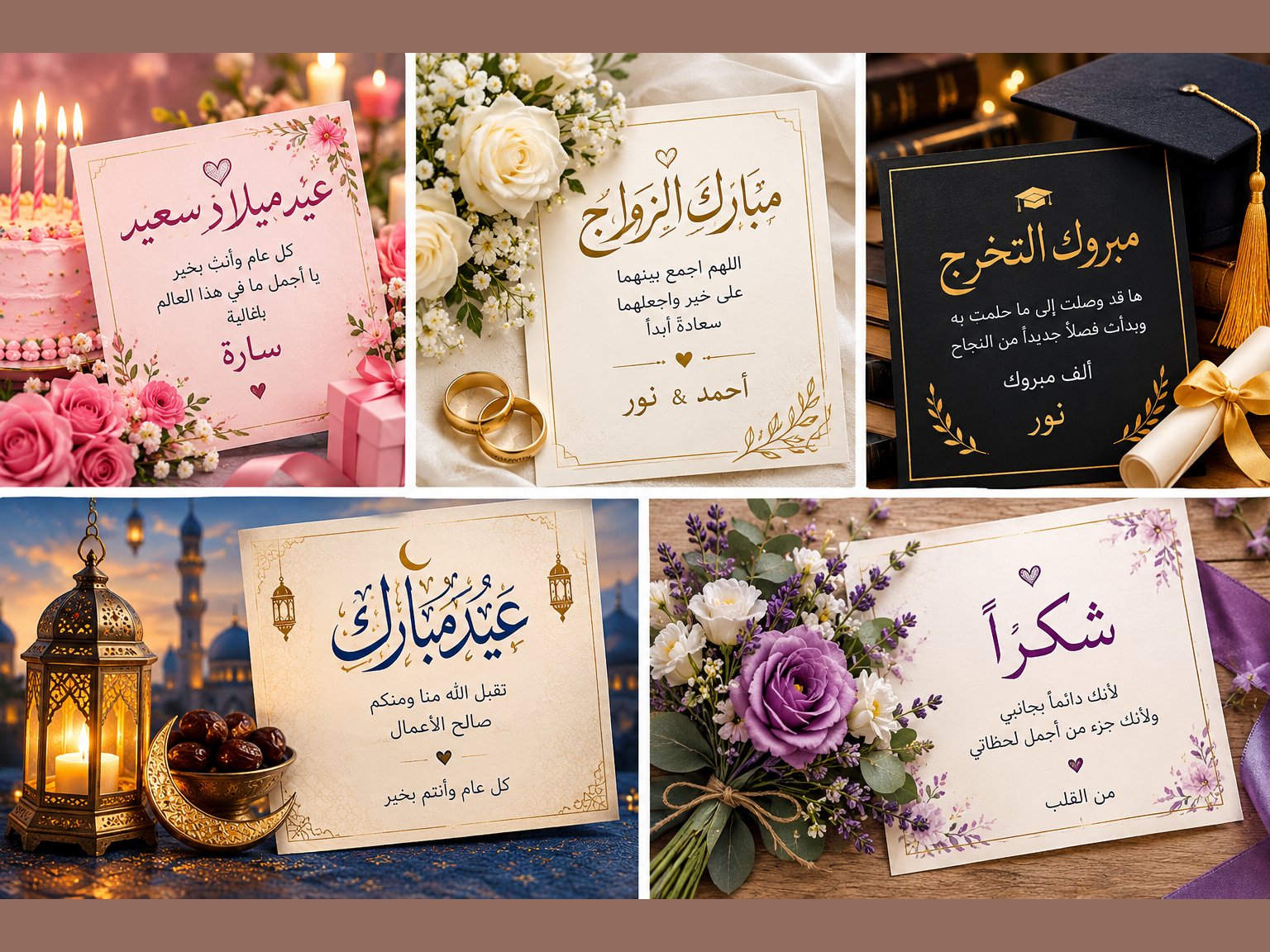 تصميم بطاقات تهنئة ومناسبات بأسماء حسب الطلب, image 1 of 5