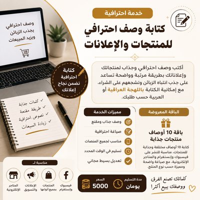 كتابة وصف احترافي للمنتجات والإعلانات