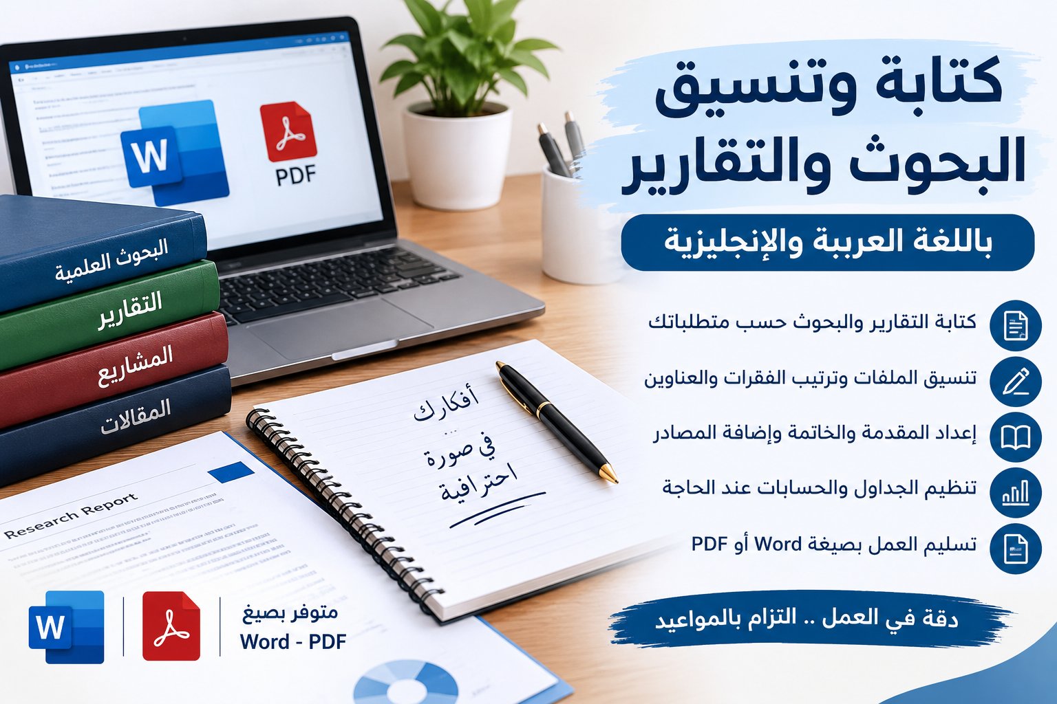 كتابة وتنسيق البحوث والتقارير باللغة العربية والإنجليزية, image 1 of 5