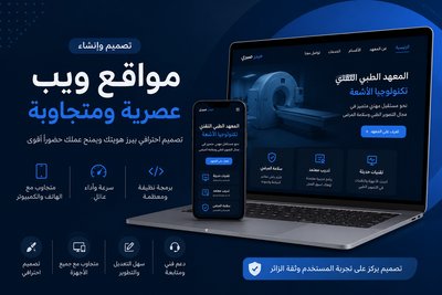 تصميم وإنشاء موقع ويب بسيط ومتجاوب مع الهاتف والكمبيوتر