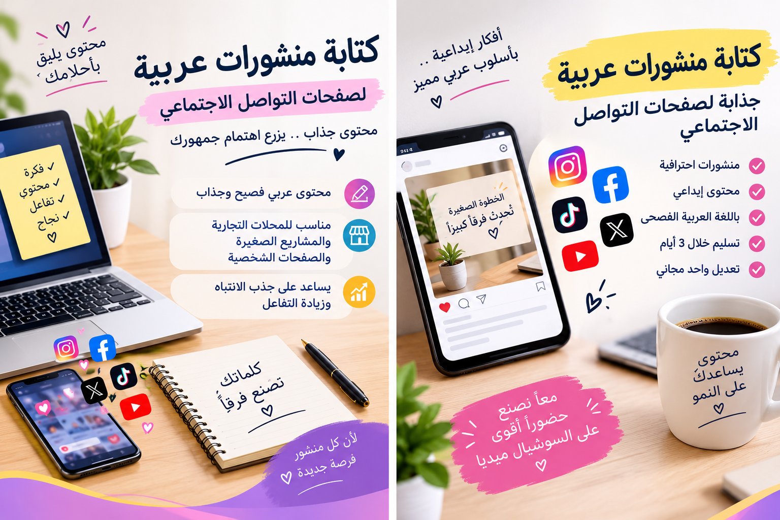 اقدم خدمه منشورات عربيه وجذابه تناسب المحلات التجاريه والمشاريع الصغيره والصفحات الشخصيه, image 2 of 2