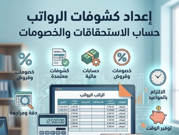 إعداد كشوفات الرواتب وحساب الاستحقاقات للموظفين