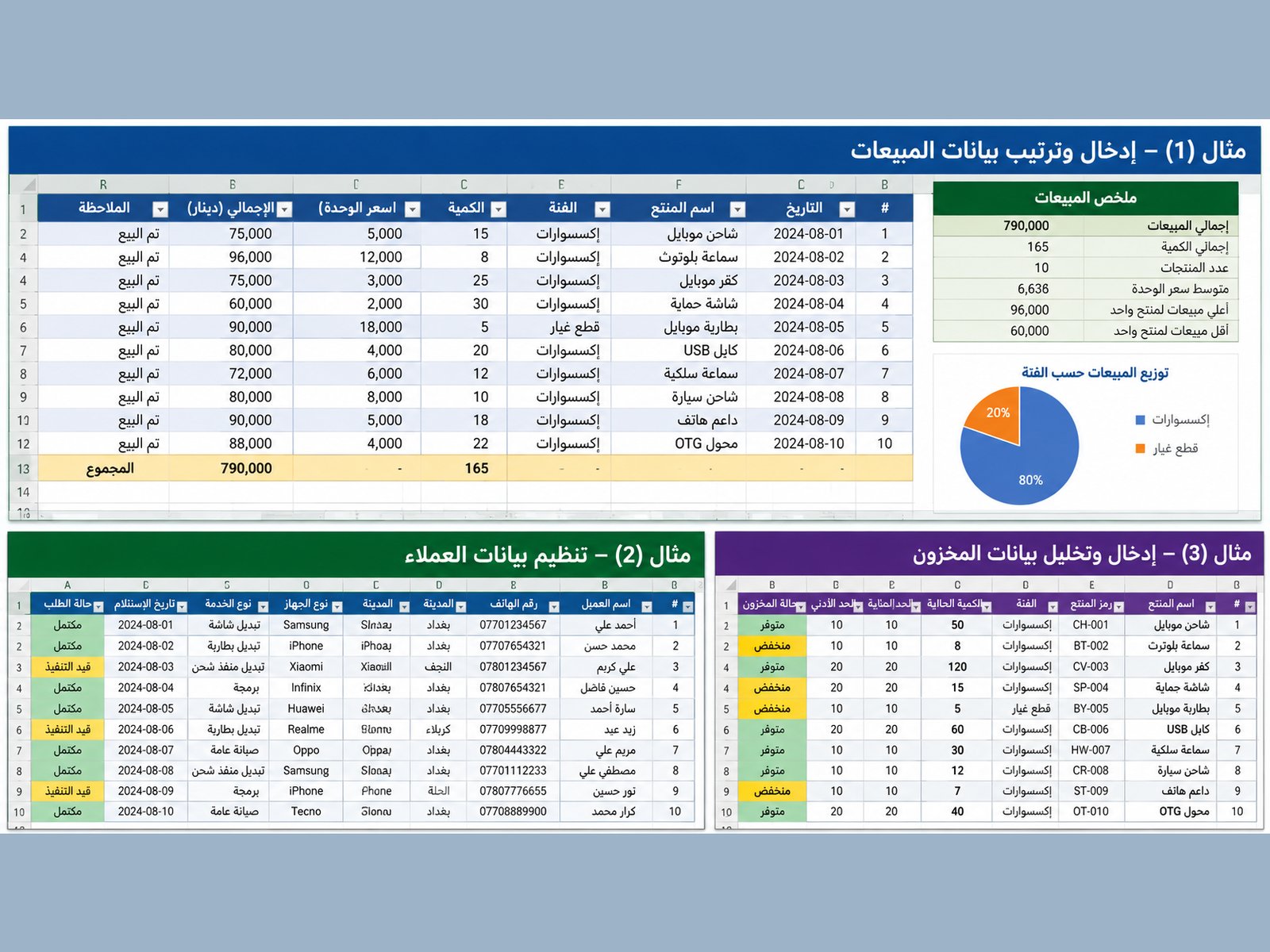 إدخال البيانات وترتيب المعلومات وتنسيق ملفات Excel, image 2 of 4