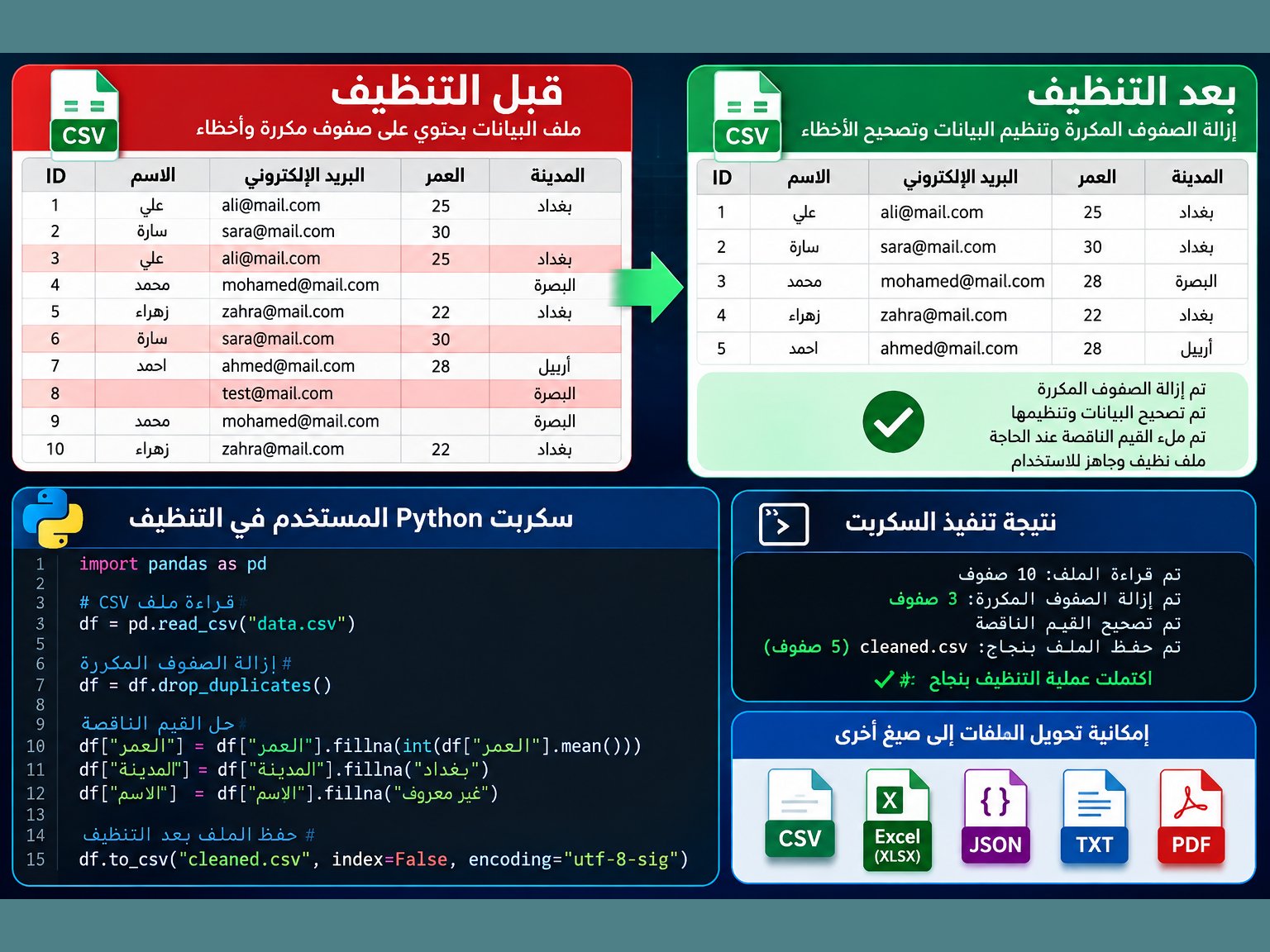 تنظيف ملفات CSV وأتمتة المهام باستخدام Python, image 3 of 3