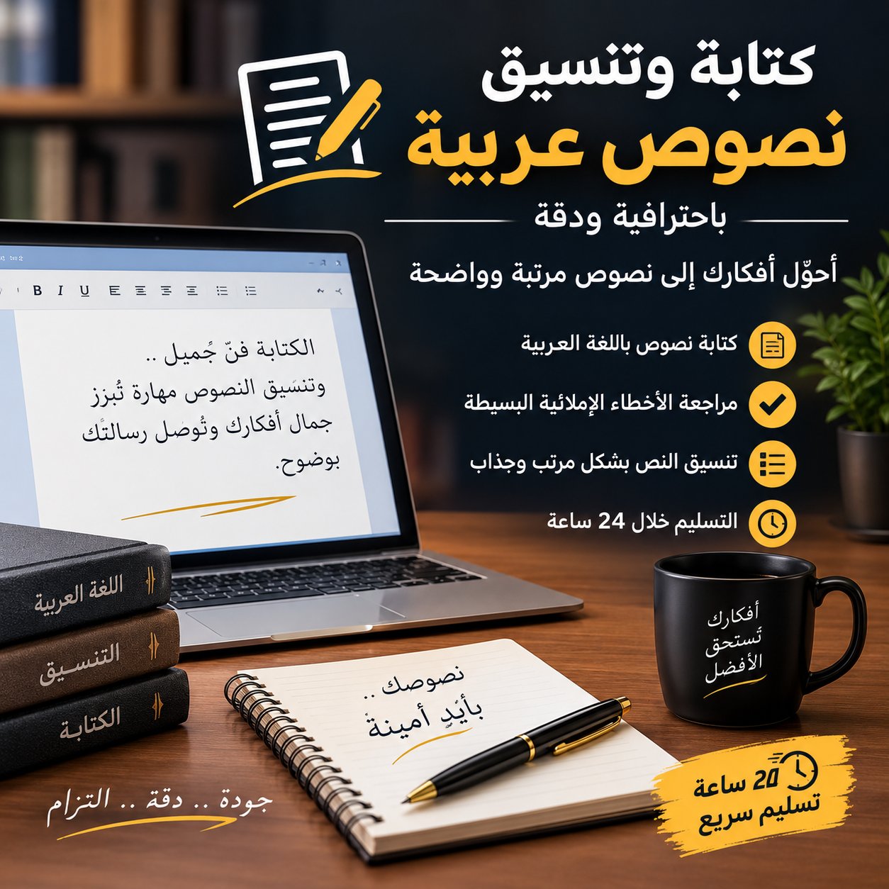 كتابة وتنسيق نص عربي، صورة ١ من ٢