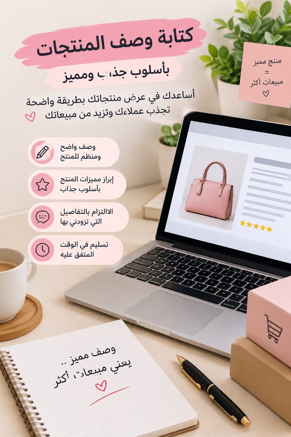أكتب وصفاً جذاباً لمنتجات متجرك باللغة العربية, image 1 of 2
