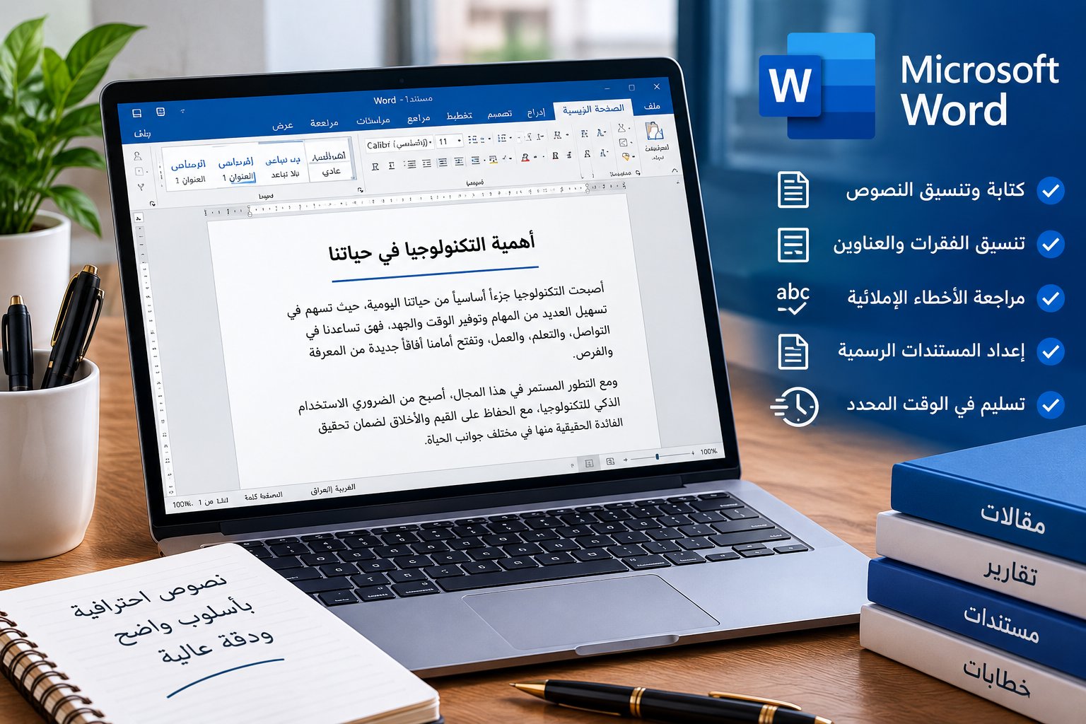 كتابة وتنسيق الملفات والمستندات باللغة العربية باستخدام Word