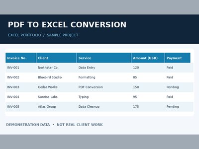 I will do accurate data entry, PDF to Word and copy typing