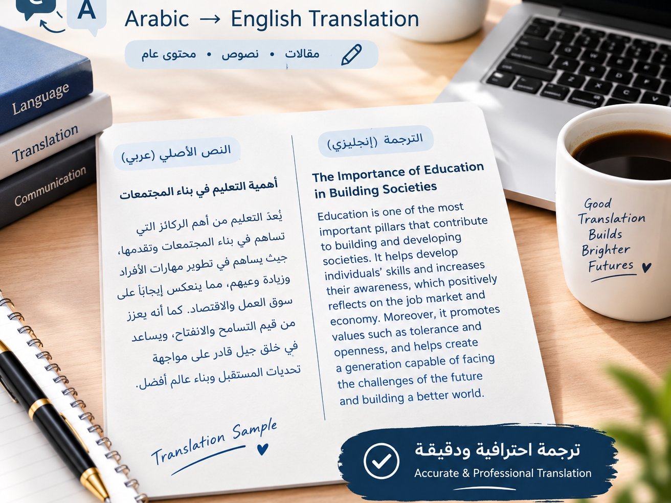 سأقدم ترجمة احترافية من العربية إلى الإنجليزية والعكس, image 1 of 3
