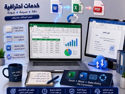 📌 إدخال البيانات وتنسيق ملفات Word وExcel باحترافية