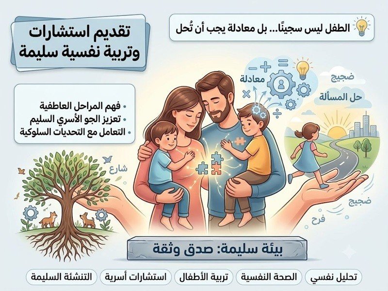 تقديم استشارات ونشريات ارشادية حول التنشئة النفسية السليمة للأطفال.