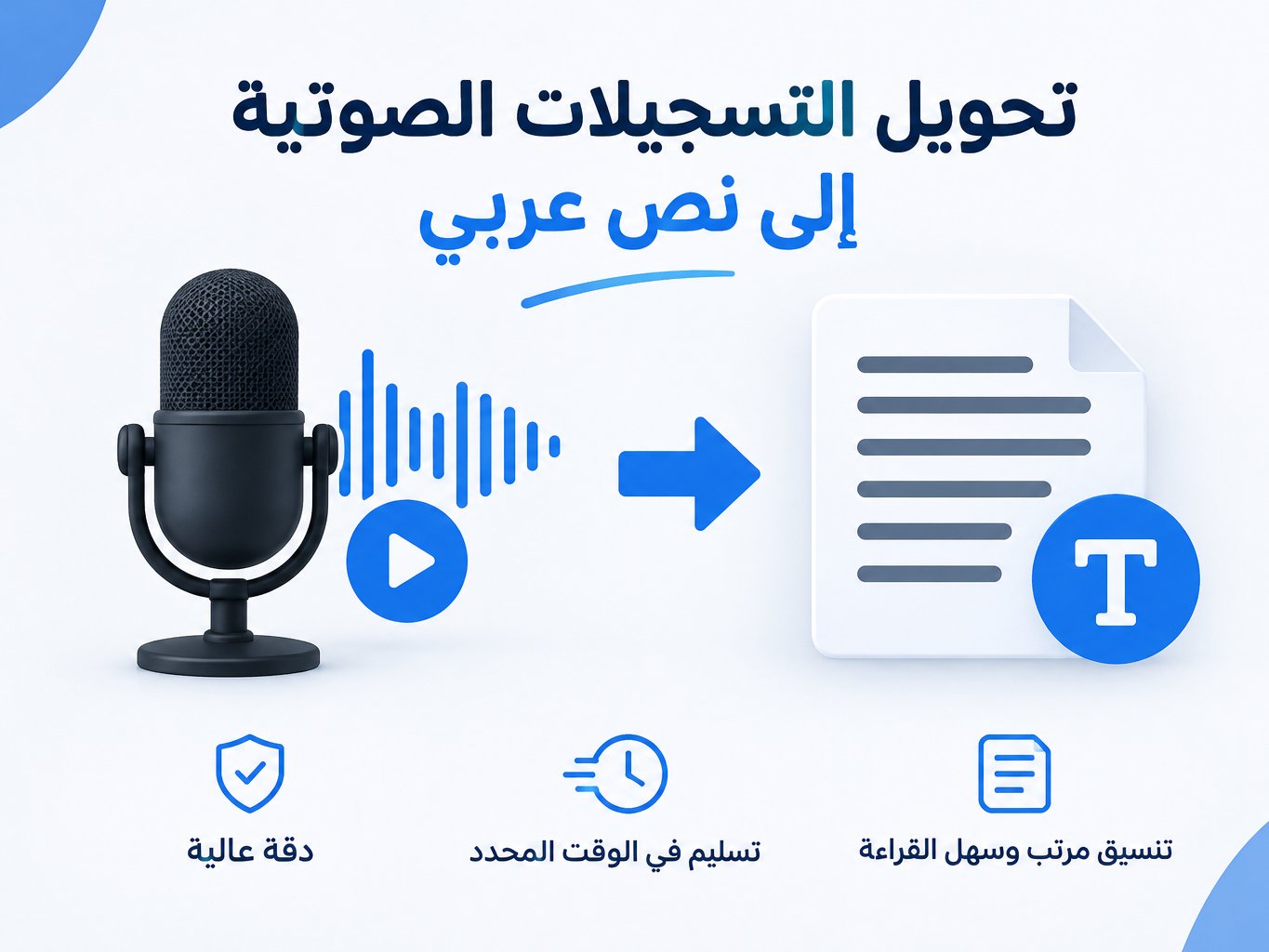 تحويل التسجيلات الصوتية إلى نص عربي