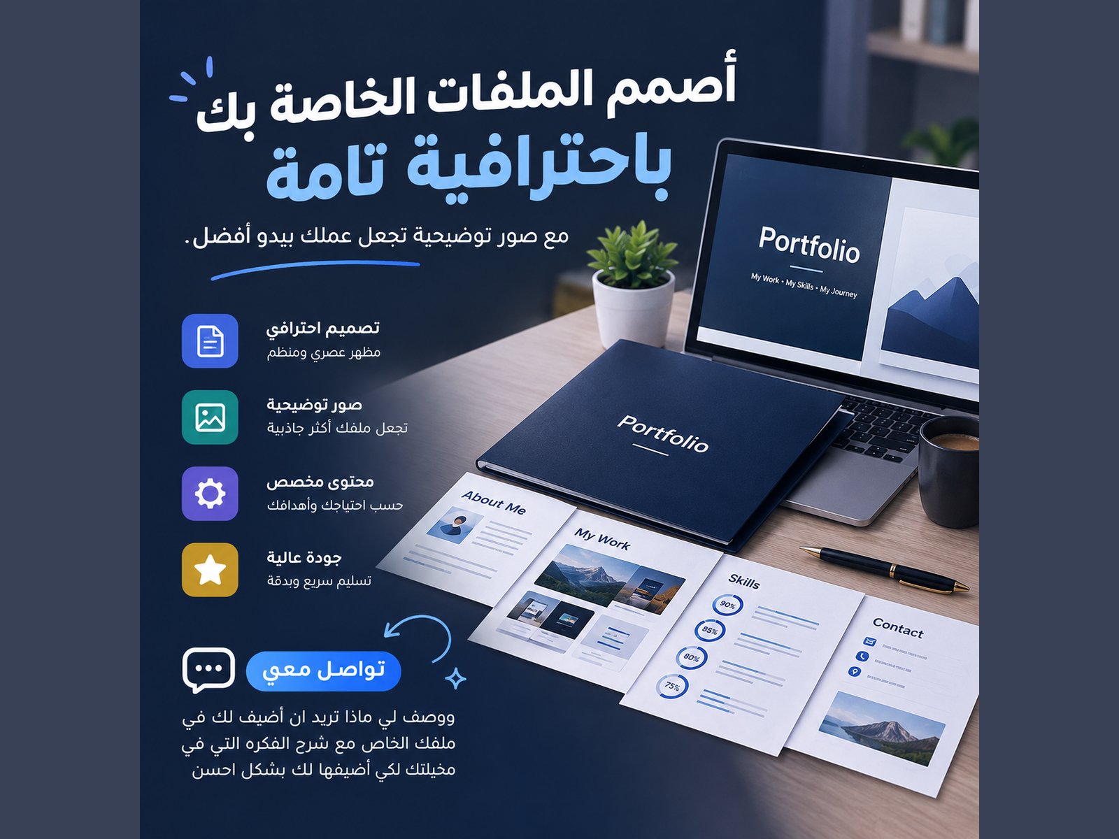 أصمم ملف كامل لشركتك/محلك الخ… بشكل احترافي مع صور من طلبك الخاص