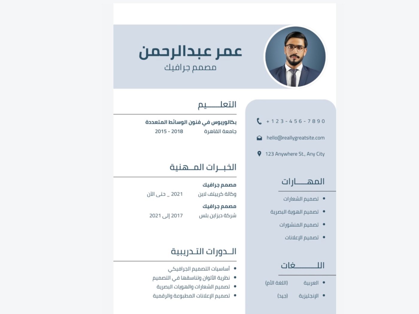 تصميم سيرة ذاتية CV احترافية بالعربي والإنجليزي PDF