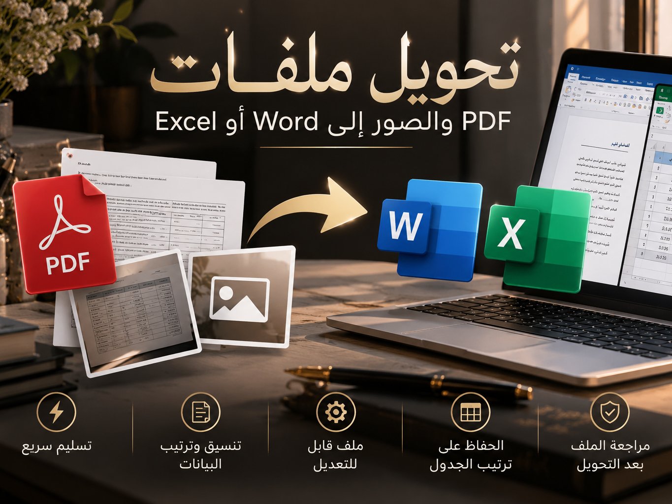 تحويل ملفات PDF والصور إلى Word أو Excel قابل للتعديل