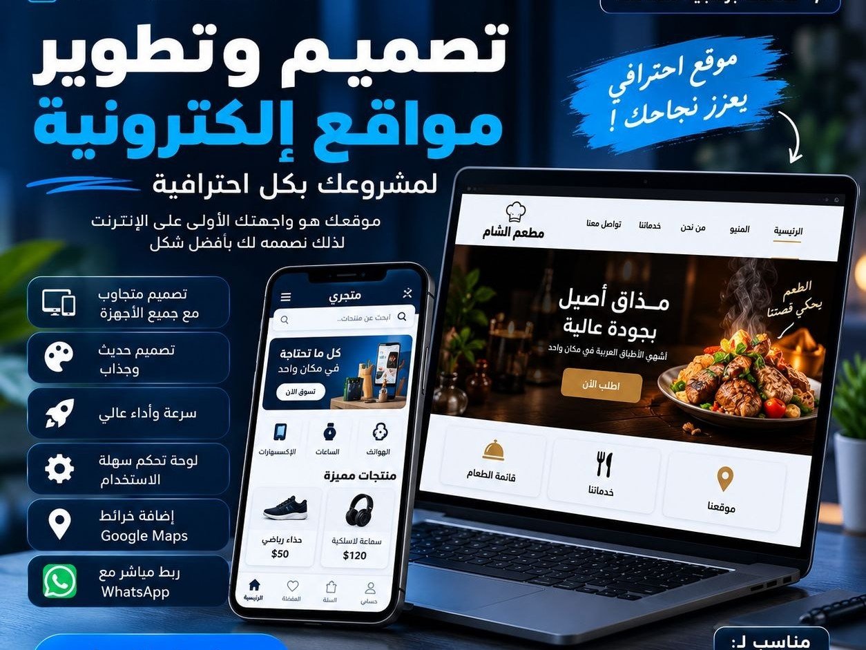 تصميم موقع إلكتروني احترافي