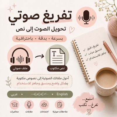تفريغ الملفات الصوتية وتحويلها إلى نص مكتوب