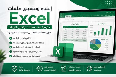 إنشاء وتصميم ملفات Excel احترافية بالمعادلات وتحليل البيانات