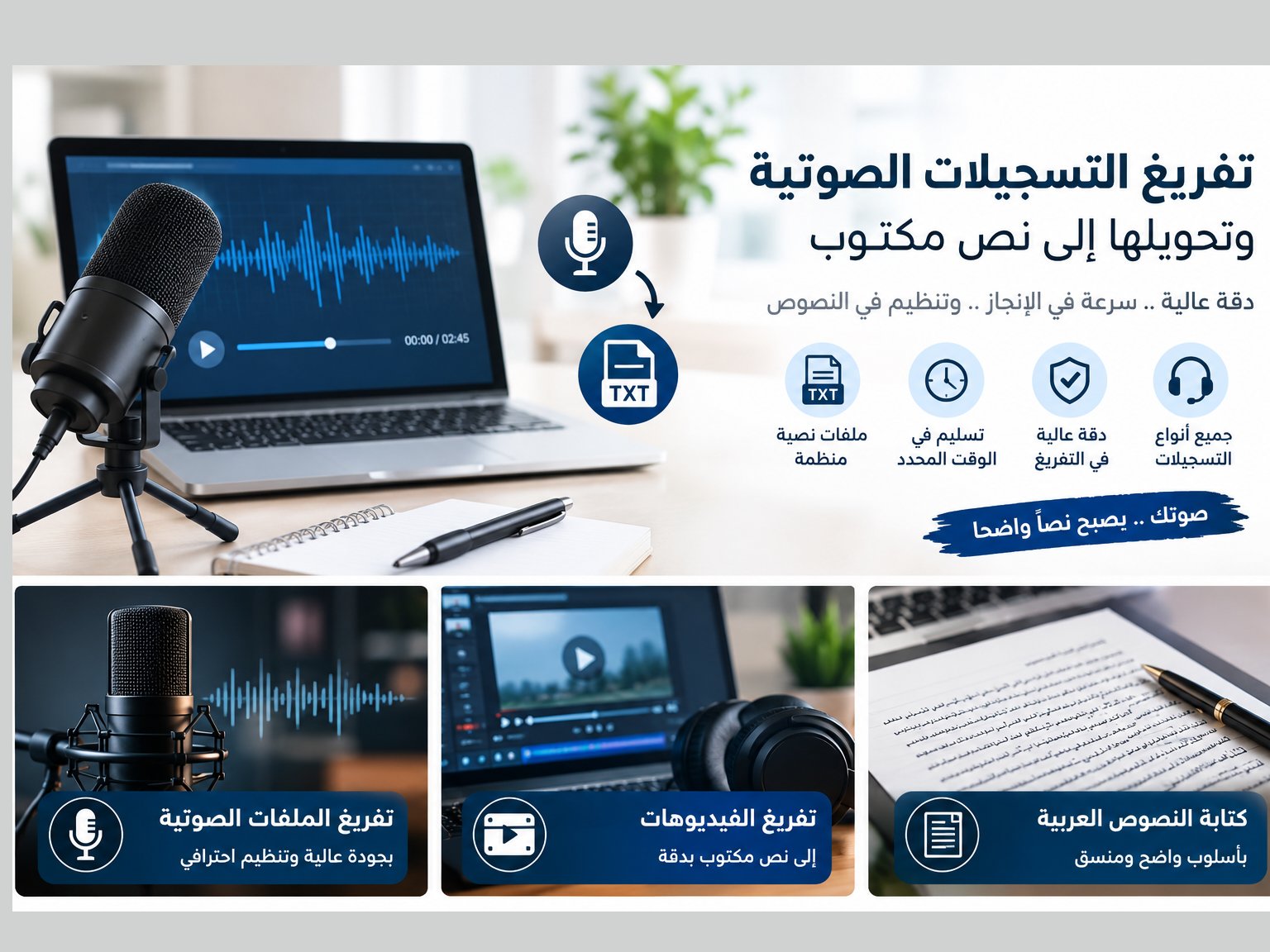 تفريغ التسجيلات الصوتية العربية وتحويلها إلى نص مكتوب، صورة 2 من 3
