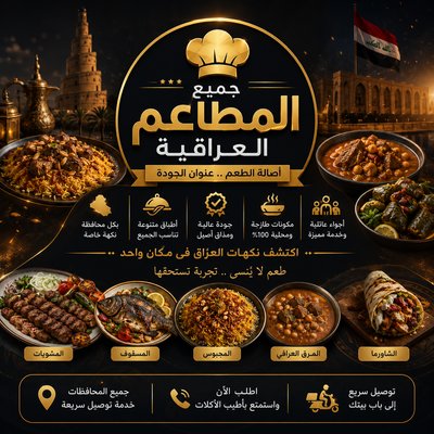 تصميم إعلان احترافي للمطاعم والسوشيال ميديا تصميم